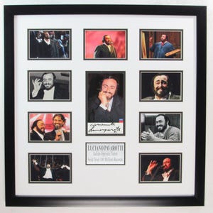 Luciano Pavarotti Italian Opera Tenor Autographed Photo Collage Framed