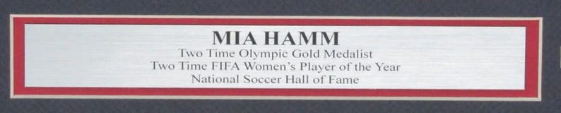 Mia Hamm US Women's Soccer Signed/Autographed 16x20 Photo Framed image 3