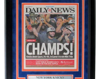 The NY Daily News 2026 Knicks NBA Champions Framed Newspaper