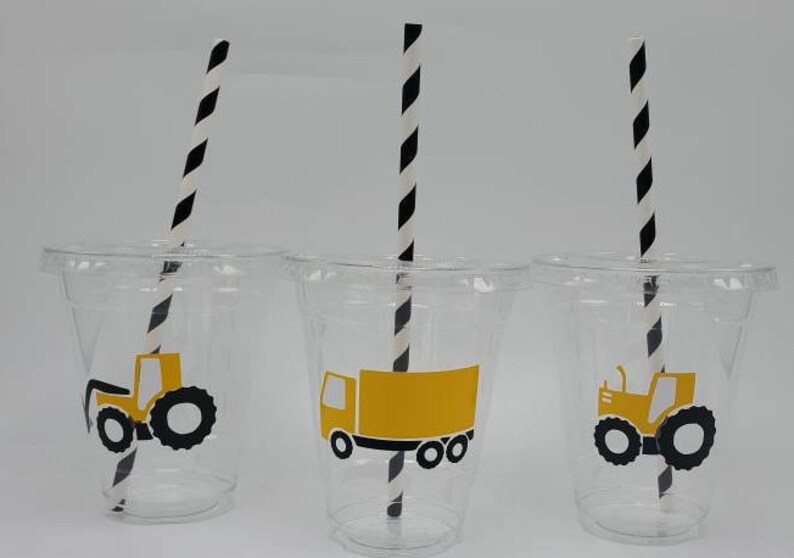 Construction party cups Construction Party Favors Things that Go Party Construction Baby Shower Tool Party Construction birthday party