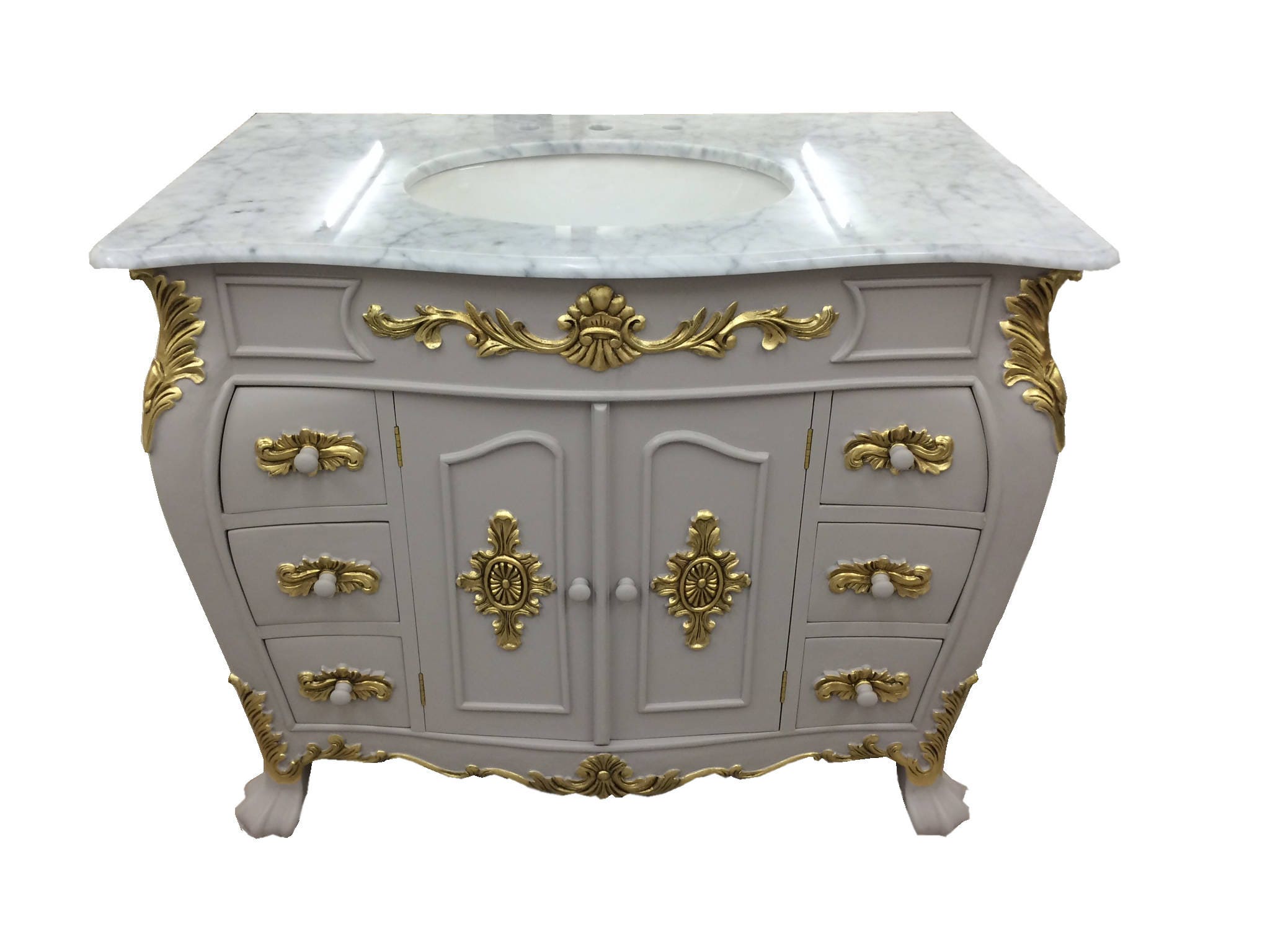 French Versailles Single Sink Vanity Unit With Marble Top Etsy