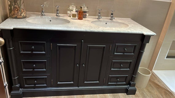 72 inch black double sink vanity deals