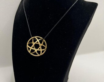 Natural Genesa Crystal pendant 31 mm diameter: bronze alloy and brass