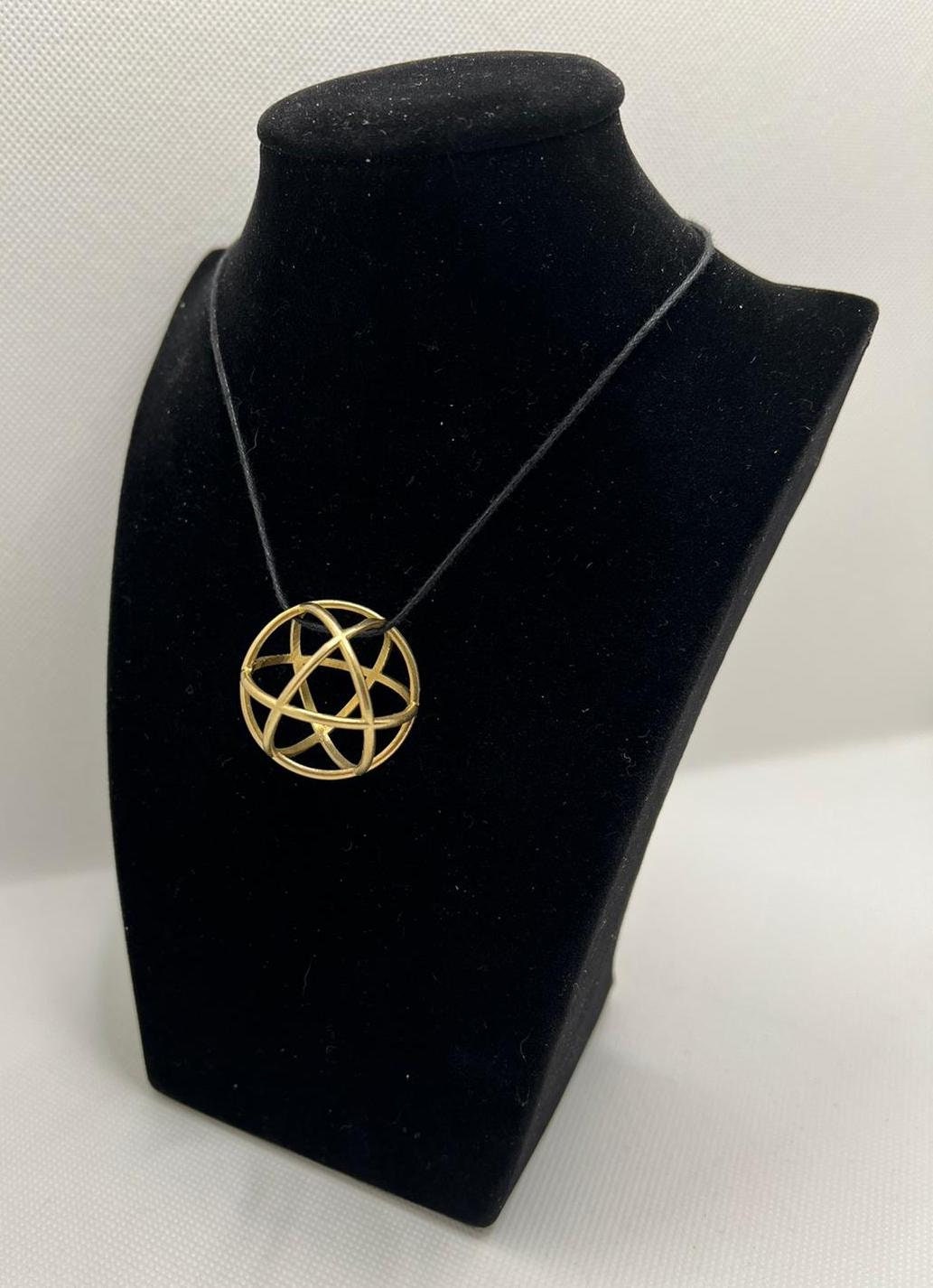 Gold Plated Genesa Crystal Pendant 31 Mm in Diameter: Bronze Alloy and  Brass 