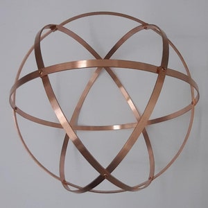 Genesa Crystal copper 32 cm diameter, 10 mm wide bands and fixings with copper rivets