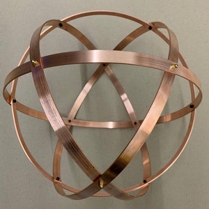 Genesa Crystal copper, 32 cm in diameter, 15 mm wide band and fixings with brass blind nuts