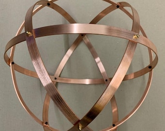 Genesa Crystal copper, 32 cm in diameter, 15 mm wide band and fixings with brass blind nuts