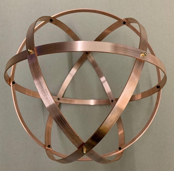 Genesa Crystal copper, 32 cm in diameter, 15 mm wide band and fixings with  brass blind nuts
