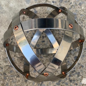 Genesa Crystal ini acciaio inox, 16 cm di diametro, fasce larghe 20mm, fissaggio con rivetti in rame