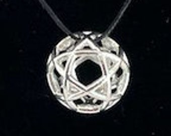 Silver plated Genesa Pentasphere pendant, 22 mm in diameter: bronze and brass alloy