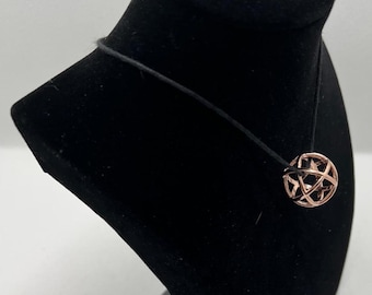Copper plated Genesa Crystal pendant 21 mm diameter: bronze and brass alloy