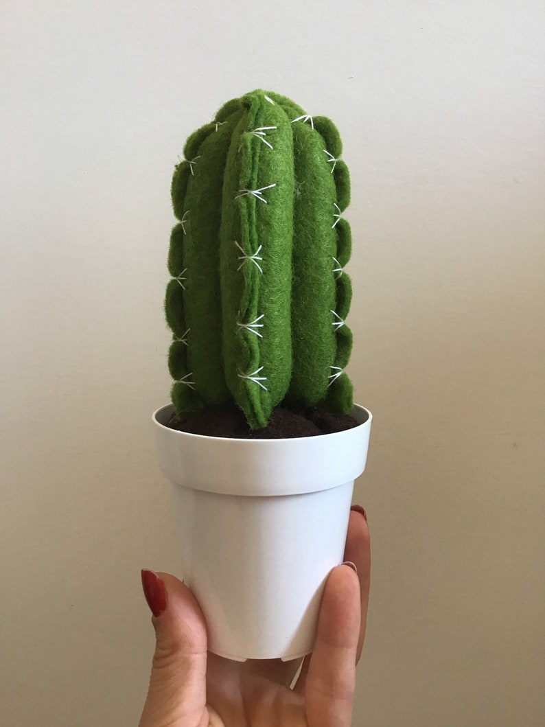 fake plant evergreen handmade plant wedding favor gift felt cactus homedecor Cactus fat plant in felt home decoration.