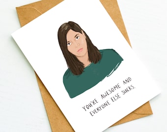 You're Awesome A6 card | Inspired by April Ludgate | funny friend card | encouragement card