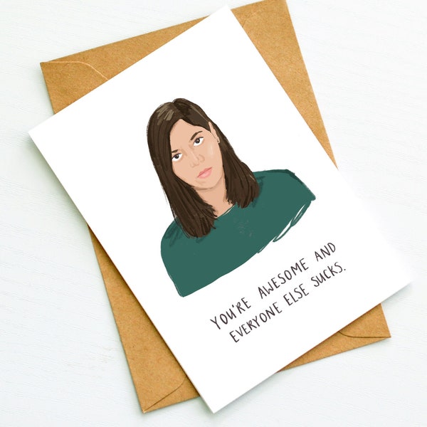 You're Awesome A6 card | Inspired by April Ludgate | funny friend card | encouragement card
