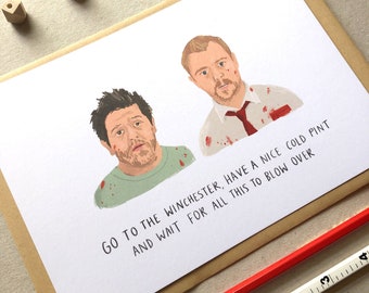 Shaun of the Dead inspired A5 Print | Simon Pegg Nick Frost | Funny Art | Zombie Apocalypse