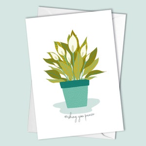 平和を祈る | 鉢植えカード | 植物 | お悔やみカード | 白紙のカード