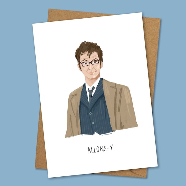 Allons-y A6 card | Inspired by the Tenth Doctor | David Tennant | Sci-Fi card