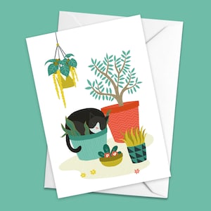 Sleepy Cat Card | Cat lover card | Cute cat card | Cat greetings card
