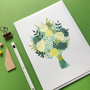 Wedding Bouquet card | Wedding card | Bridal bouquet card | flower bouquet card | wedding flowers