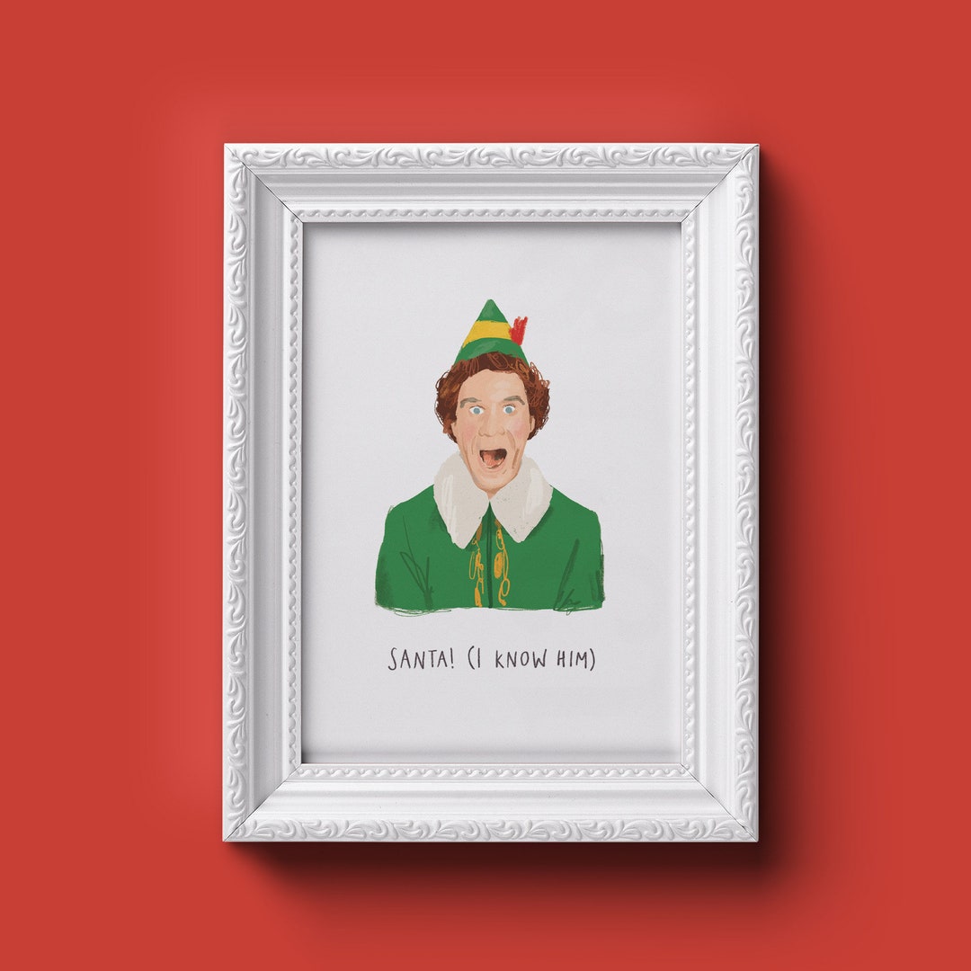 エルフ風の A5 アートプリント | ウィル・フェレル | クリスマスアート | サンタ - 私は彼を知っています - Etsy 日本, image size:1080x1080