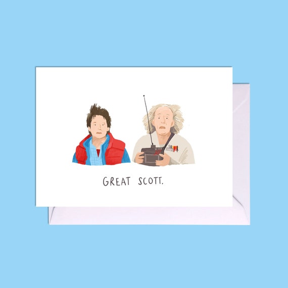 Great Scott it is Christmas Greeting Card Scott Card Marty Mcfly Card Funny Christmas Card Back to the Future Christmas Card