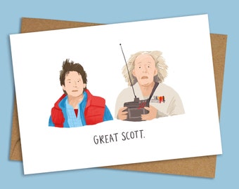 Great Scott! A6 card | Birthday card | Inspired by Back to the Future | 80s birthday card