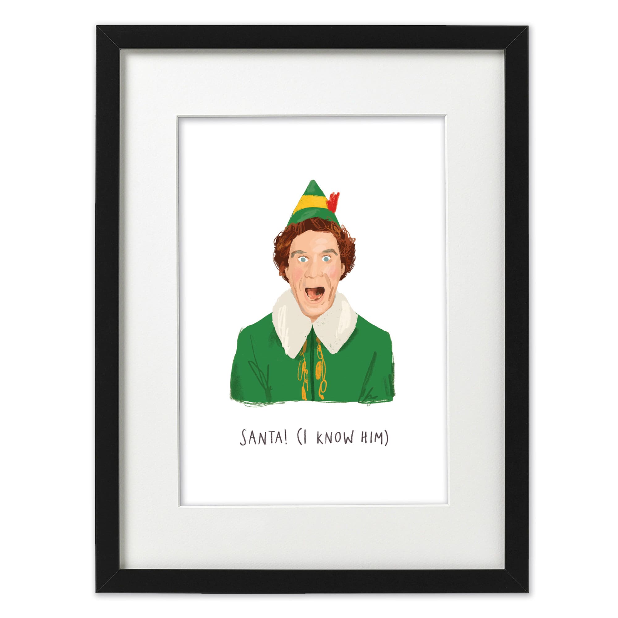 エルフ風の A5 アートプリント | ウィル・フェレル | クリスマスアート | サンタ - 私は彼を知っています - Etsy 日本, image size:2000x2000