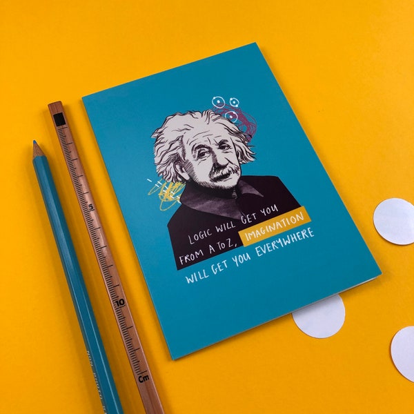 Albert Einstein Card | Inspiring Quote | Graduation card | Einstein Quote | Motivational card | Fathers Day card