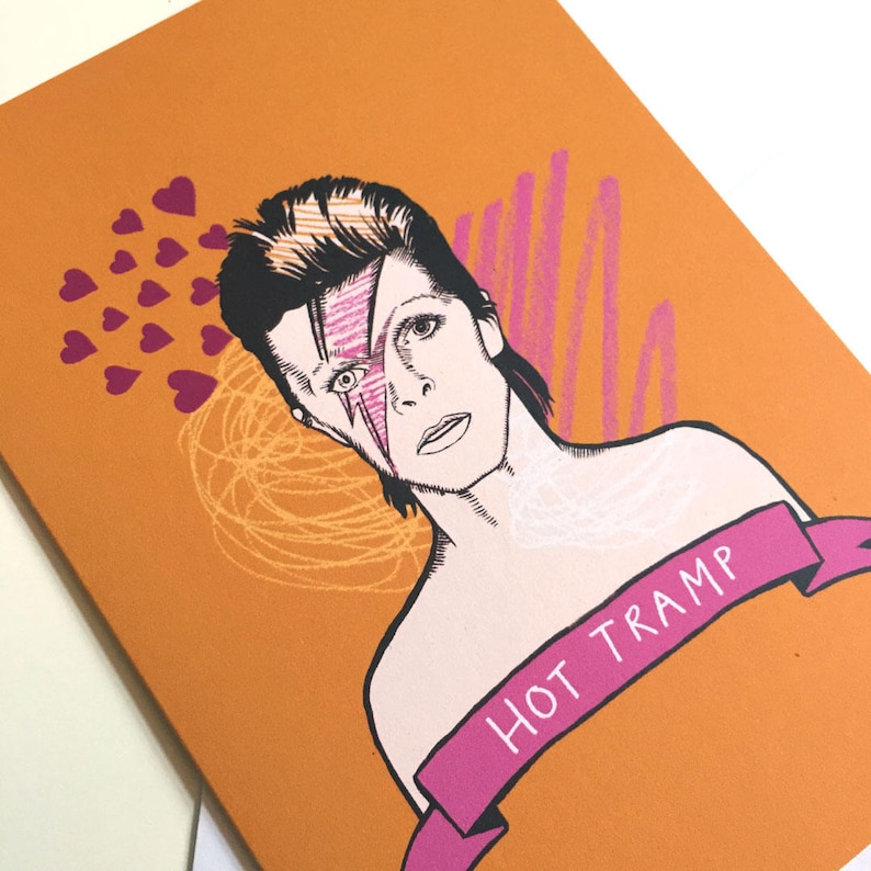 David Bowie Hot Tramp A6 Card music art Valentines card | Etsy