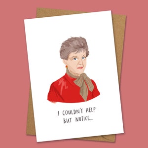 Jessica Fletcher inspired A6 card | Murder She Wrote | Funny 80s card | birthday card