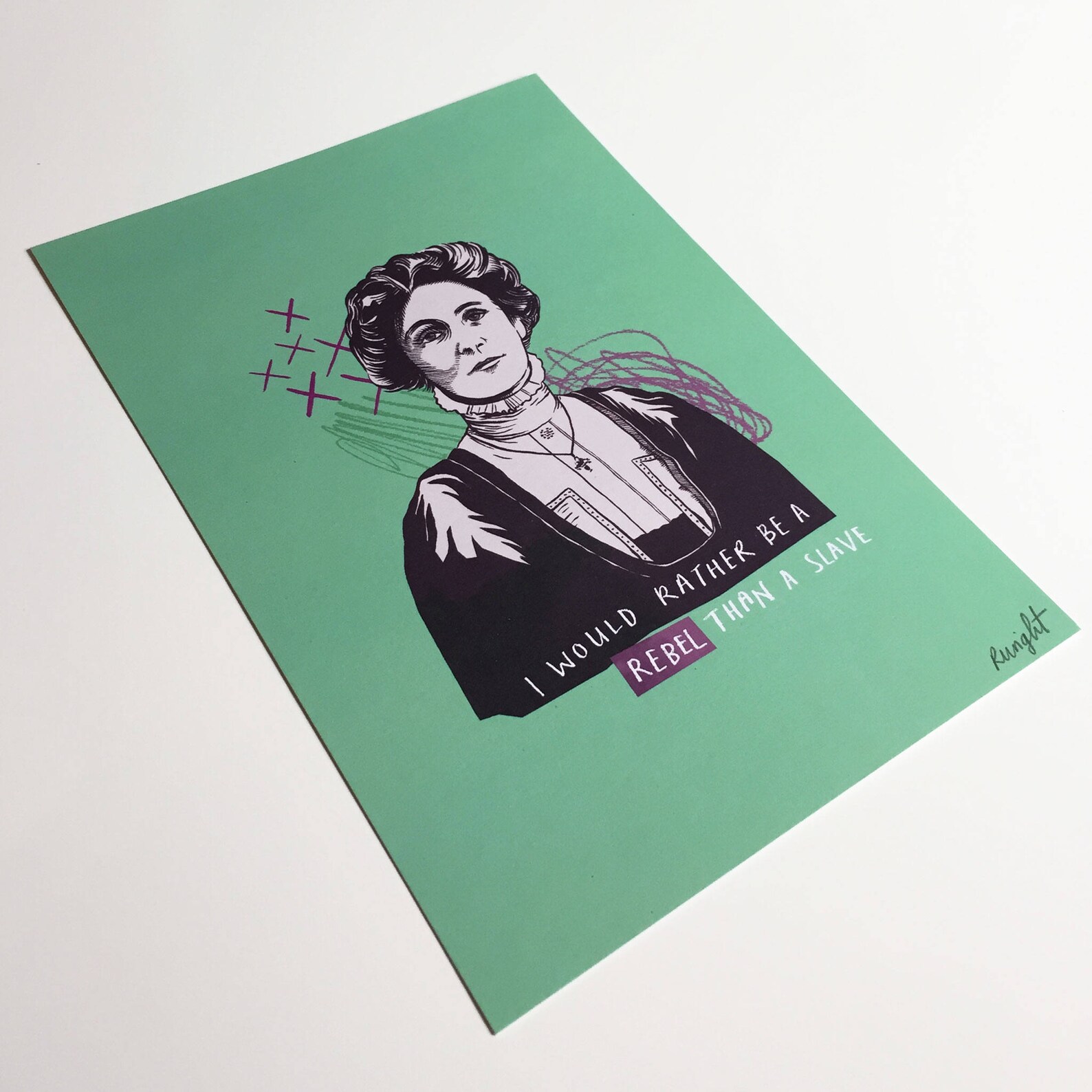 Emmeline Pankhurst Suffragette Inspirational Art Print | Feminist Print ...