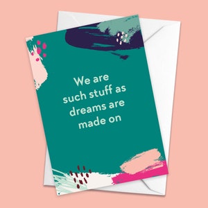 Shakespeare quote A6 greetings card | literary quote card | Book lover card |