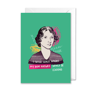 Carte de voeux Emily Brontë A6 avec citation inspirante - Cadeau pour les amateurs de lecture