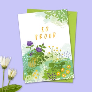 So Proud Floral card | Graduation card | Congratulations card | Wedding Card | Celebration card
