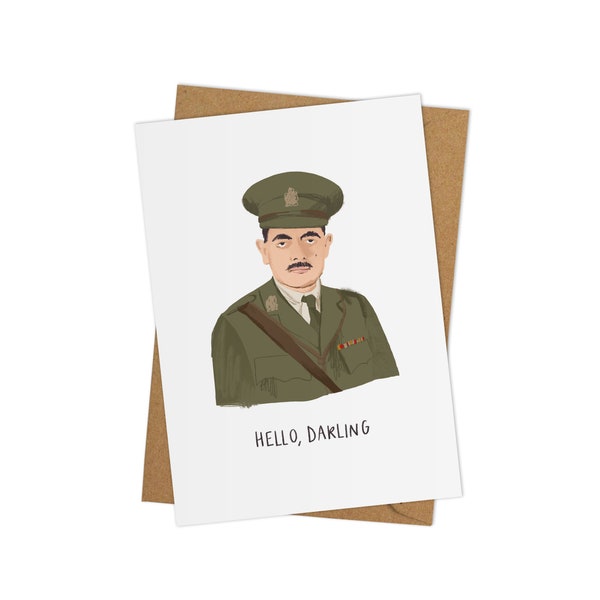 Hello, Darling A6 card | Inspired by Black adder | Anniversary card | Valentines card | 80s comedy card | funny card