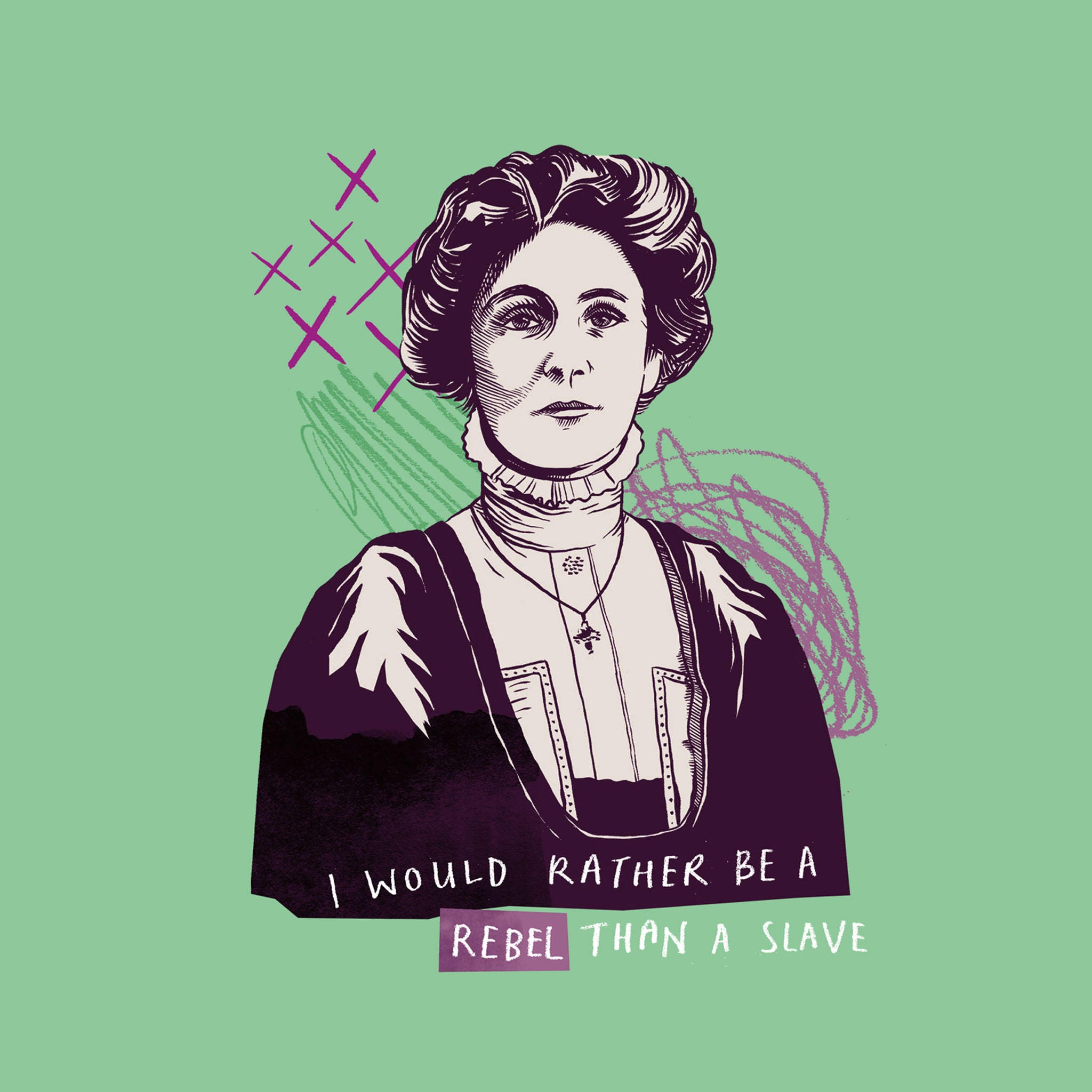 Emmeline Pankhurst Suffragette Inspirational Art Print | Feminist Print ...