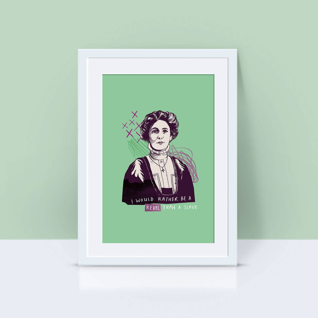 Emmeline Pankhurst Suffragette Inspirational Art Print | Feminist Print ...