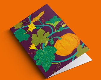 Pumpkin Card / Ricetta sul retro / Autumn Card / Halloween Card / Any Occasion Card / Birthday Card / Fall Card