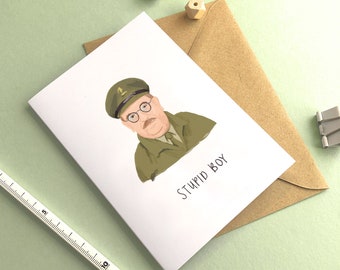 Stupid Boy A6 card | Inspired by Dad’s Army | Funny card | birthday card | Sit com card