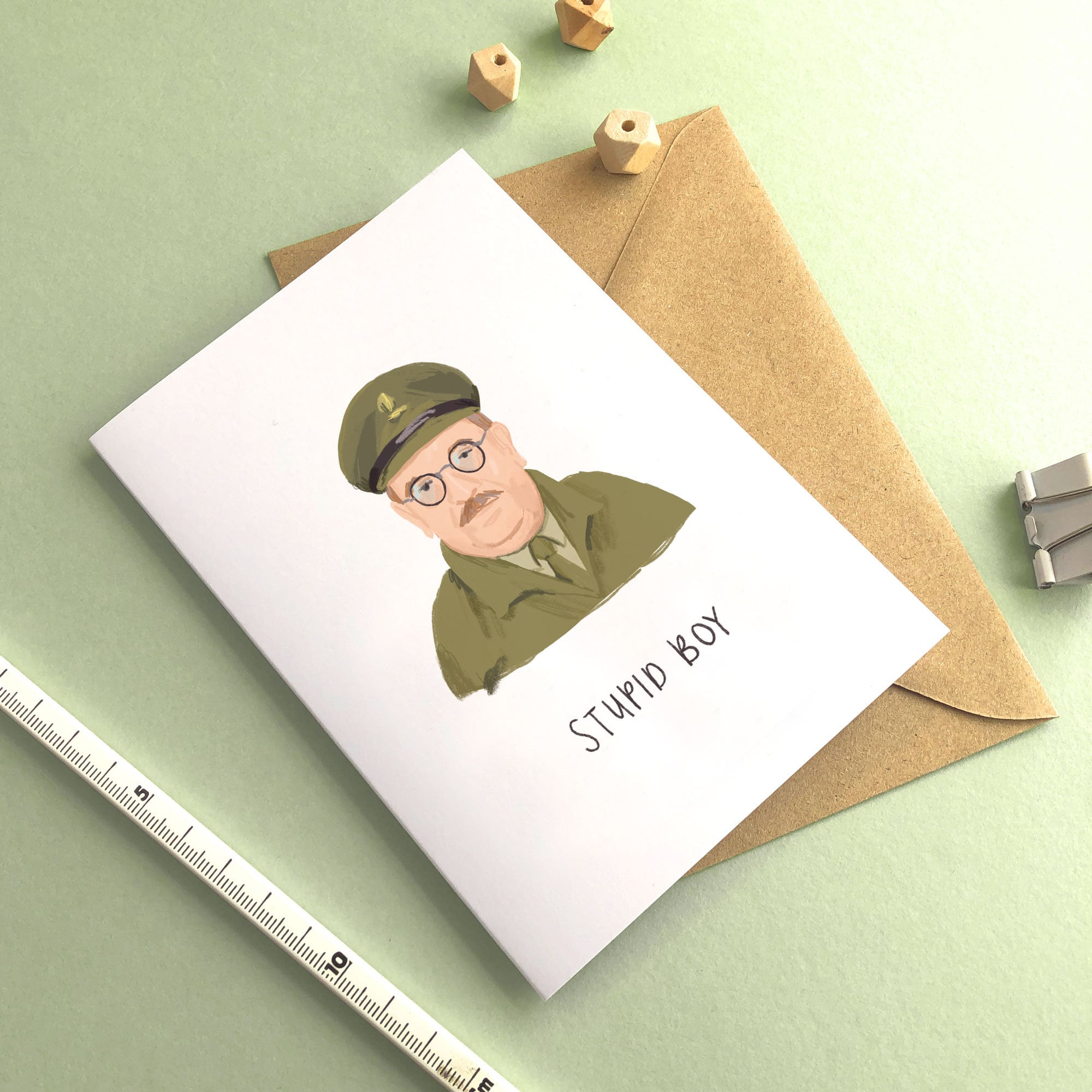 Stupid Boy A6 Card Inspired by Dads Army Funny Card Birthday Card