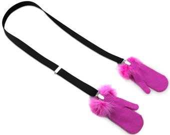 Hold'Em Kids Boys Girls Mitten Clips One Piece Strap Adjustable Heavy Duty Clips