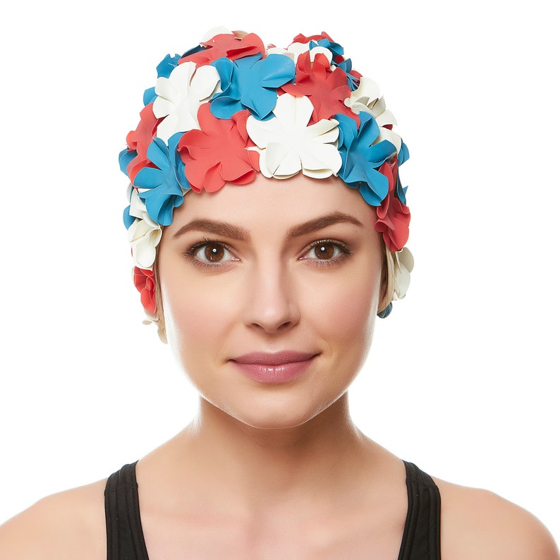Beemo Floral Petal Swim Cap for Women Retro Style Vintage Etsy
