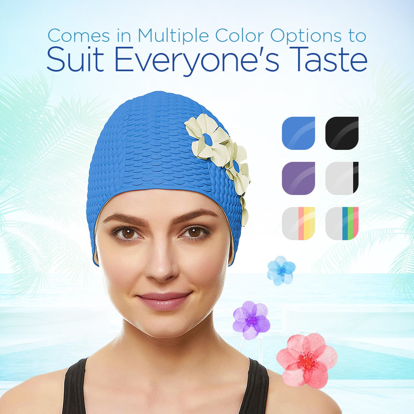 Ladies Swim Cap Turban Style Shower Bathing Waterproof Vintage Etsy