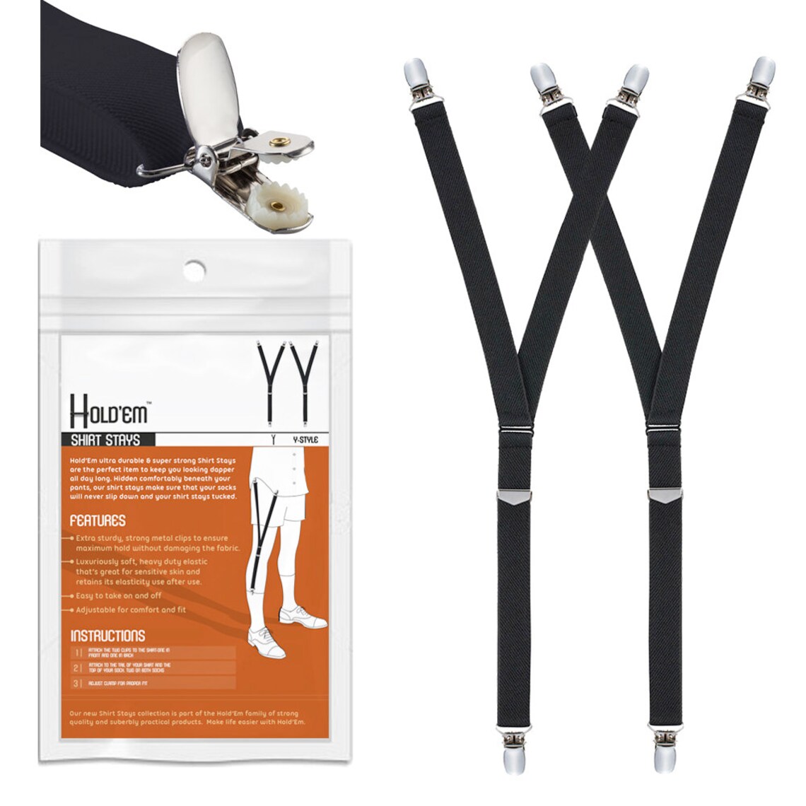 Holdem Shirt Stays for Men, Uniform Military Police, Dress Shirt Stay