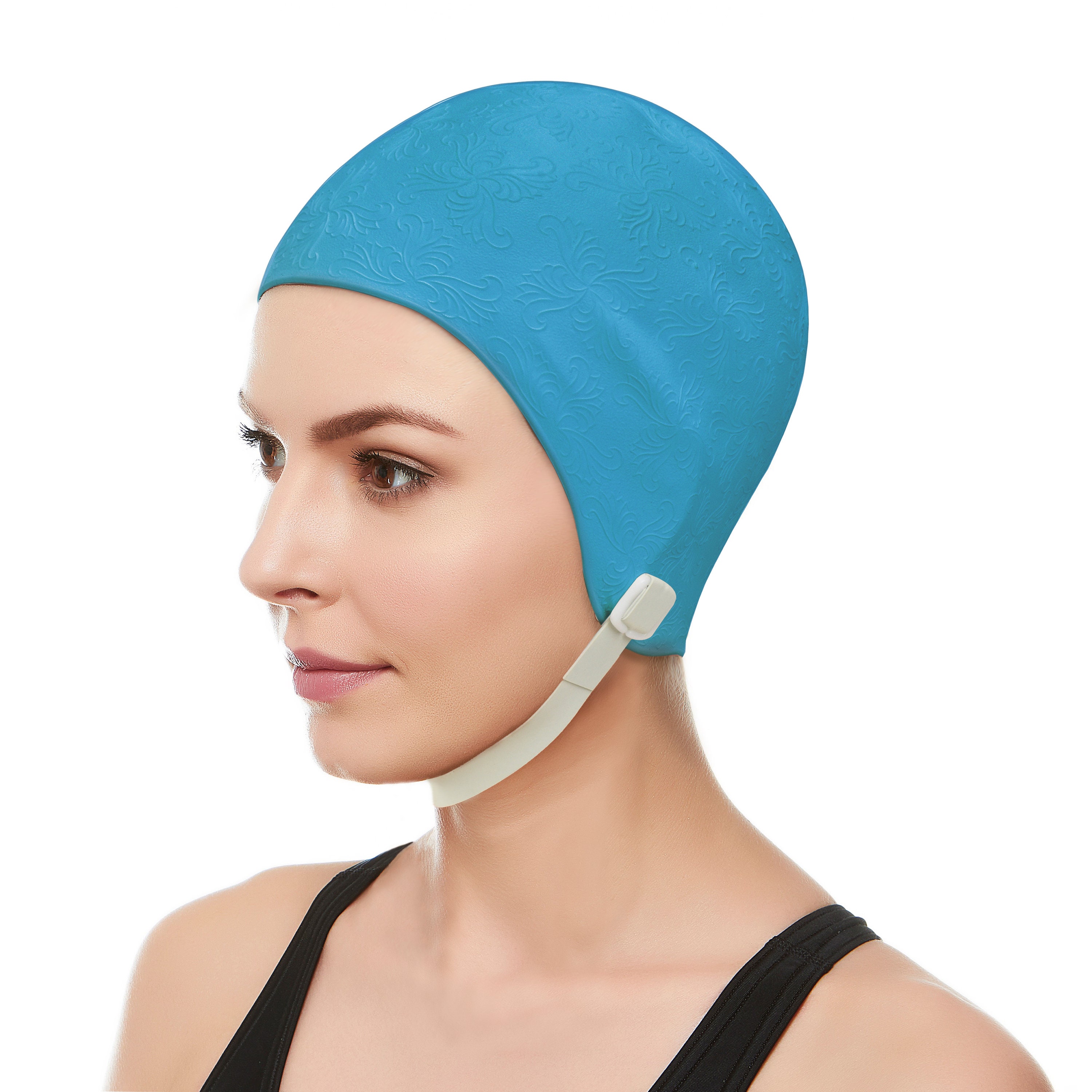 Beemo Women Swim Bathing Caps Ladies Retro Style Latex Embossed Flower Pattern Beemo Women Swim Bathing Caps Ladies Retro Style Latex Embossed Flower Pattern