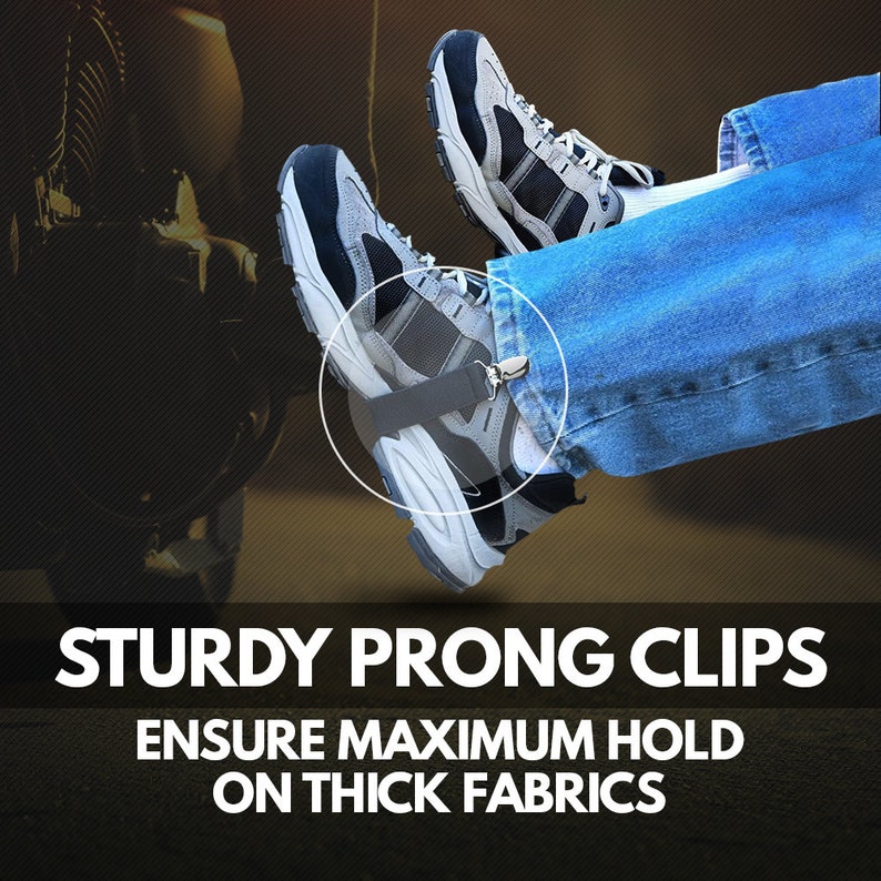 Holdem Biker Elastic Boot Stirrup Strap Motorcycle EXTRA STRONG CLIP