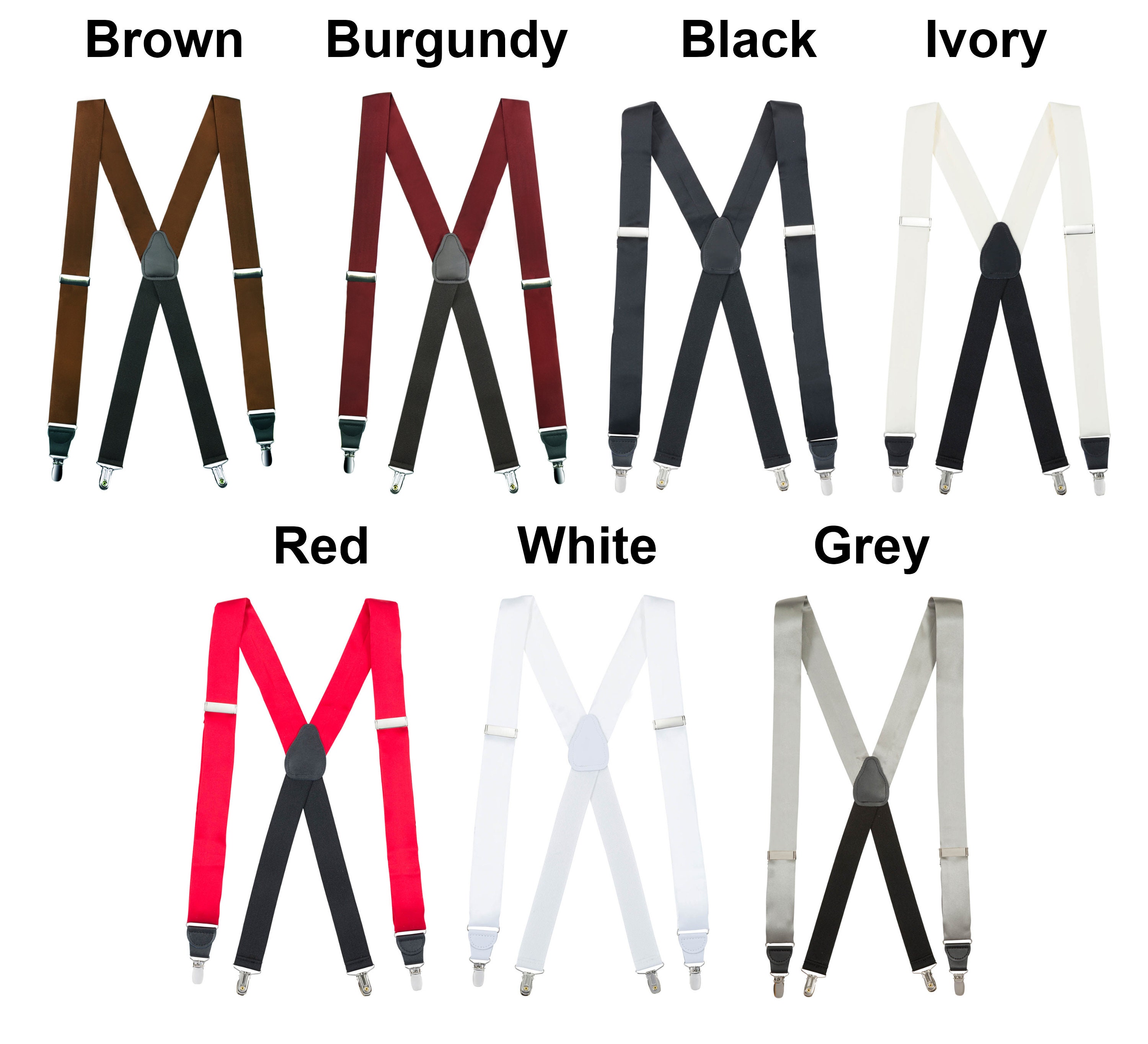 Buy Hold'em 100% Silk Suspenders for Men Clip End Dress Tuxedo