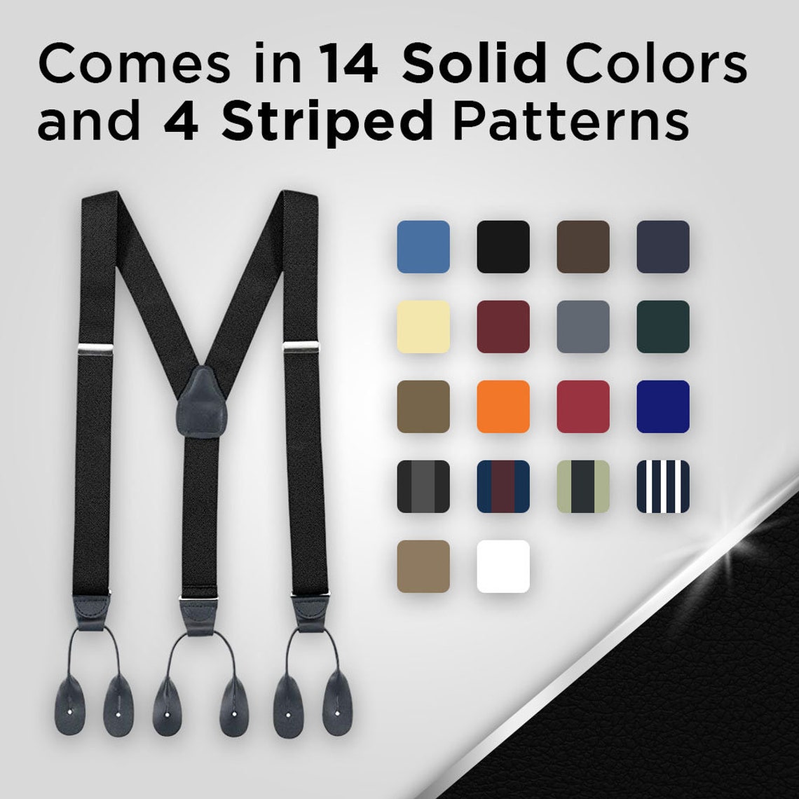 Holdem Tuxedo Suspender Men Genuine Leather Button End Etsy