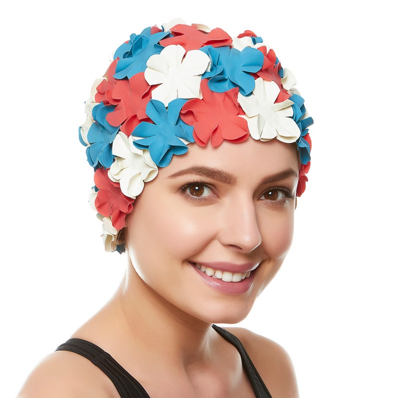 SaditY Swimming Hats Floral Petal Retro Style Flower Bathing