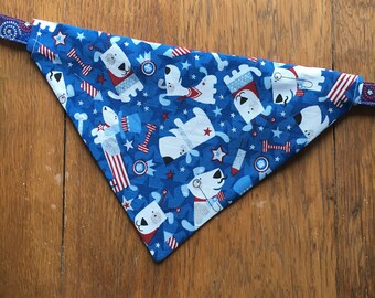 Over the collar bandana, Dog Collar, Small, Medium, Large, dog accessories, puppy, dog, pet accessories, dog bandana, puppy bandana;July 4th